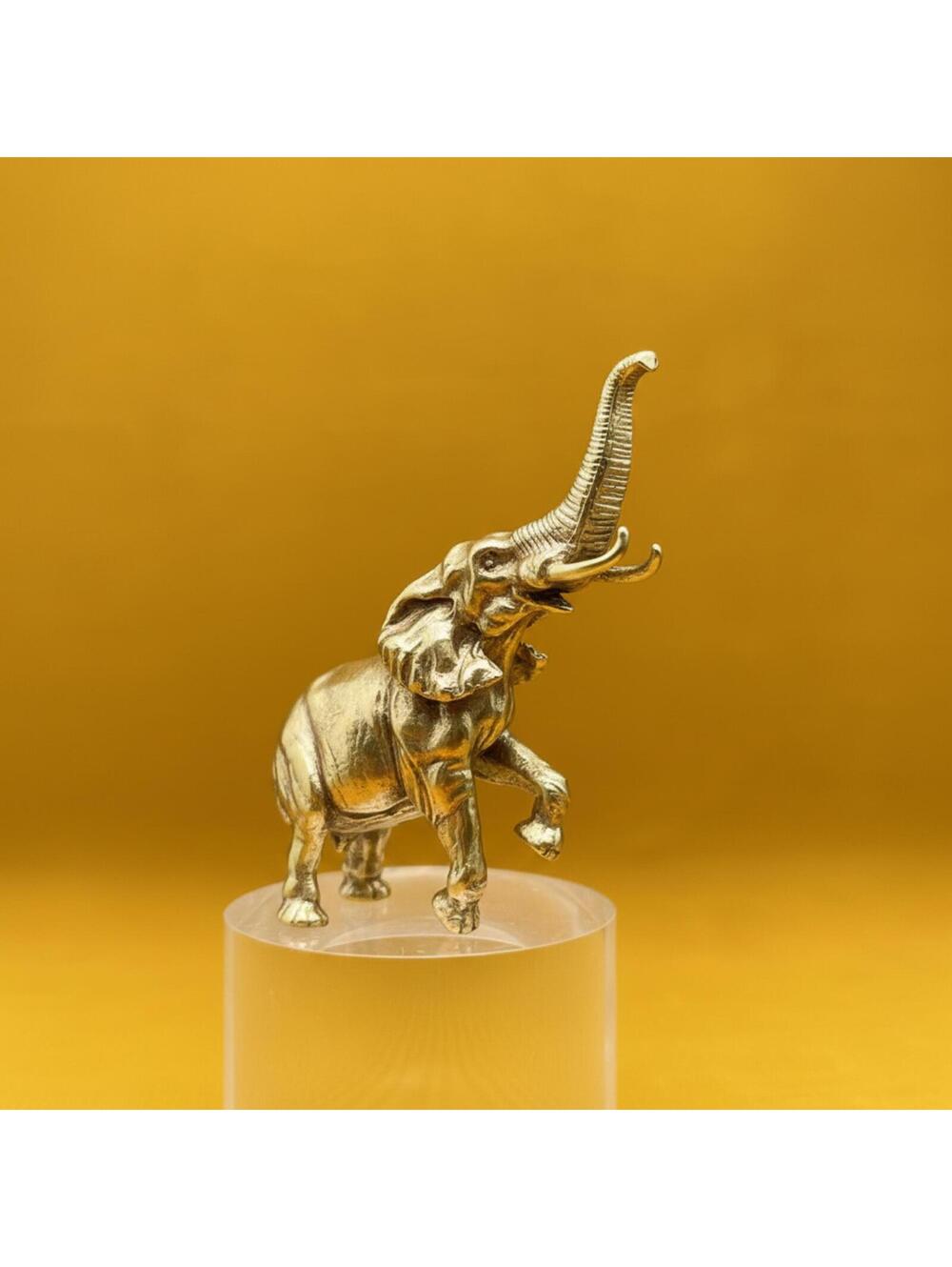 Small Brass Elephant Figurine Sculpture